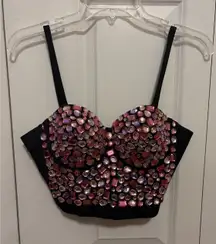 Rhinestone Corset Bustier Size Large