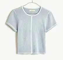 Madewell Waffle Knit Crop Tee Crewneck Short Sleeve