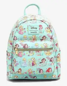 Loungefly Disney Princess Teal / Mint‎ Chibi Mini Backpack - New