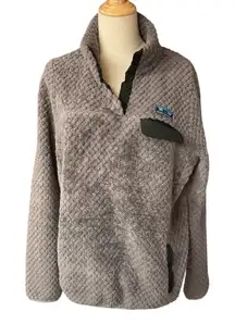 Simply Southern Women's Soft Sherpa Fleece‎ Pullover Top Jacket Gray Size Large