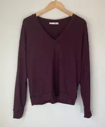 Wilfred Free V-Neck Plum Purple Sweater Top
