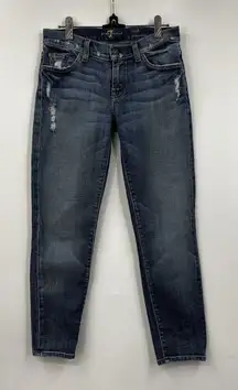 7 For All Mankind Jeans Womens 26‎ Roxanne Skinny Cropped Blue Stretch Denim