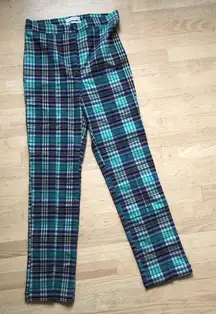 Urban Outfitters Plaid golf pants size 6 green blue y2k no doubt