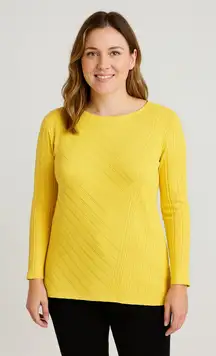 Anthropologie Maeve Women's Ribbed Knit Pullover Sweater Yellow Size Medium NWOT