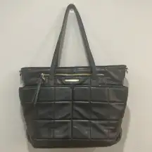 Elegant Black Quilted Tote Bag