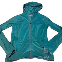 Columbia lightweight zip up hooded jacket, Omni shade Newick, Omni wick SM Green