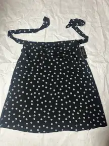 NYCC NEW YORK CLOTHING CO. Silky cool temperature white dots black a-line skirt NWT New with tag  Same day shipping  Smoke  and pets free 