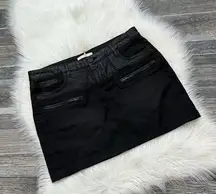 Maje Faux Leather Trim Black Mini Skirt