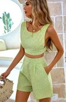 SheIn  GINGHAM Two Piace Set