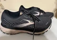 Brooks Ghost 13 Athletic Running Shoes Black Women's  7.5 7 1/5 Medium Sneakers
