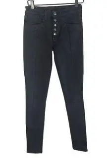 American Eagle Women’s High Rise Jegging Jeans Size X-Long Black Exposed fly