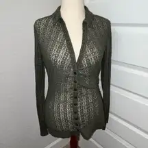 New, Natural Life Button Down Long Sleeve Lace Blouse Shirt Top Size XL