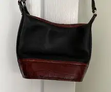 Brighton black and brown small bucket crossbody