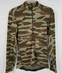Patagonia Shirt Womens‎ XS Camo Long Sleeve Half Zip Thermal Cycling Jersey