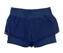 Xersion Women's Quick-Dri Double Layered Pull On Running Shorts Navy Size 2X