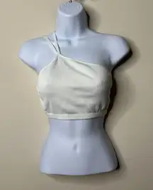 Aerie White Ribbed Sports Bra Bralette Women's Medium