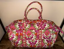 Vera Bradley Large Quilted Duffle‎ Bag Travel Tote Carryall Luggage Lili Bell