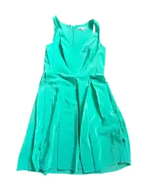 Amanda Uprichard Silk Fit and Flare Midi Dress Green S