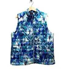 Weekend By Chico’s Zip Up Puffer Vest Blue Size 3 (XL) Coastal Outdoor Fall Cozy