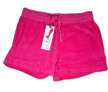 Bobi Pink Terry Elastic Waist Shorts Size XS New