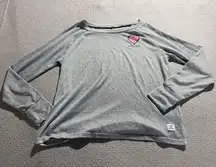 Life Is Good Womens Gray Long Sleeve Tee Crewneck Sleep Shirt Pajama Size Medium