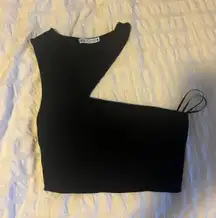 ZARA Asymmetrical Cut Out Crop Top