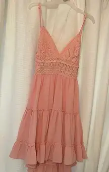 Pink open back sundress