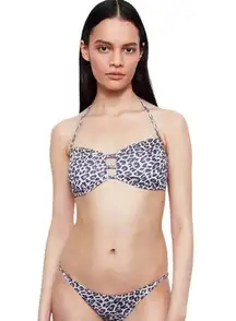 Leo Gray Animal Print Bikini Top Size Small