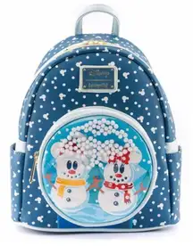 Loungefly Disney Mini Backpack Snowman Mickey & Minnie Mouse Snow Globe bag
