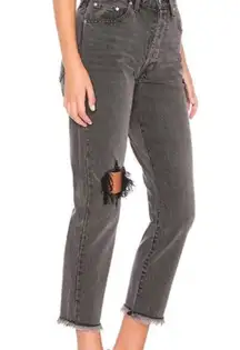 Superdown Revolve Black Gray boyfriend mom jean