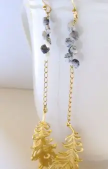 𝅺custom made long dangle gold feather earrings