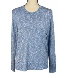 J Crew Small Beach Sweater Marled Long Sleeve Stretch Crew Neck Tight-Knit Slits