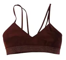 Lululemon Principal Dancer Golden Bralette Midnight Maroon Bra Brown Strappy 4