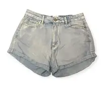 Light Wash Cuffed Mom Jean Shorts