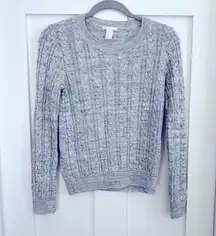 H&M  Basic Gray Cable Knit Chunky crewneck Sweater - Size Small, closet staple