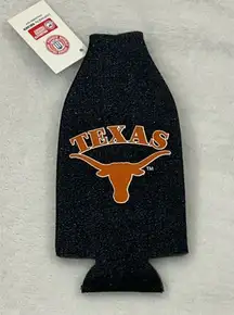 Texas Longhorns NCAA Football 12oz Beer Soda Bottle Glitter Zipper Drink Koozie