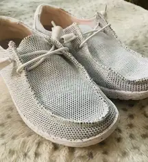 Hey Dude Wendy Sox Women's Casual Shoes, Stone White, Women's Size 6