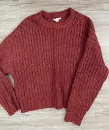 american eagle maroon cable knit sweater 