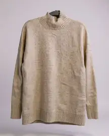 GAP Women's Oatmeal Speckled Mock Neck Sweater Size XL