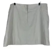 ASOS Mini Skirt Womens 14 Beige Linen Casual Minimalist Coastal Neutral Basic