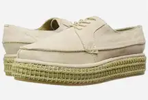 Rachel Comey Braided Reeves Platform Oxford Suede Espadrilles Thistle Beige