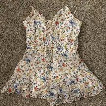 White flowered romper