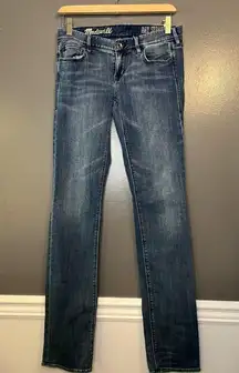 Madewell Jeans Womens 26x34 Blue Rail Straight Medium Wash Denim Stretch