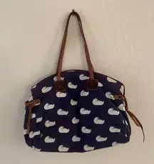 Dooney & Bourke Vintage  Duck Print Navy White Tote Bag