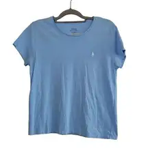 Polo Ralph Lauren Women's Size L Baby Blue Logo Short Sleeve T-Shirt Round Neck