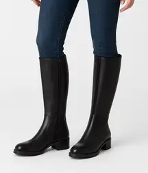 DONALD J PLINER black leather size 6 TALL FLAT RIDING boots Bixbi3-35- c