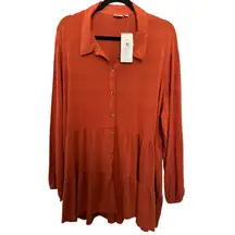 New Directions Shirt on the terracotta blouse Size 3X Plus