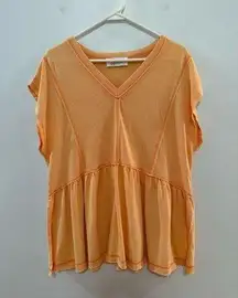 Pre-Owned SM Lizzie’s Boutique Orange Short Sleeve Oversized Shirt
