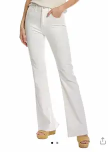 New 7 For All Man Kind Baby Boot Cut Slit Bottom Ecru off White Jeans 26 $228