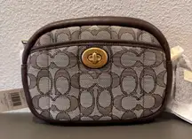 Coach Small Camera Bag In Signature Jacquard With Quilting